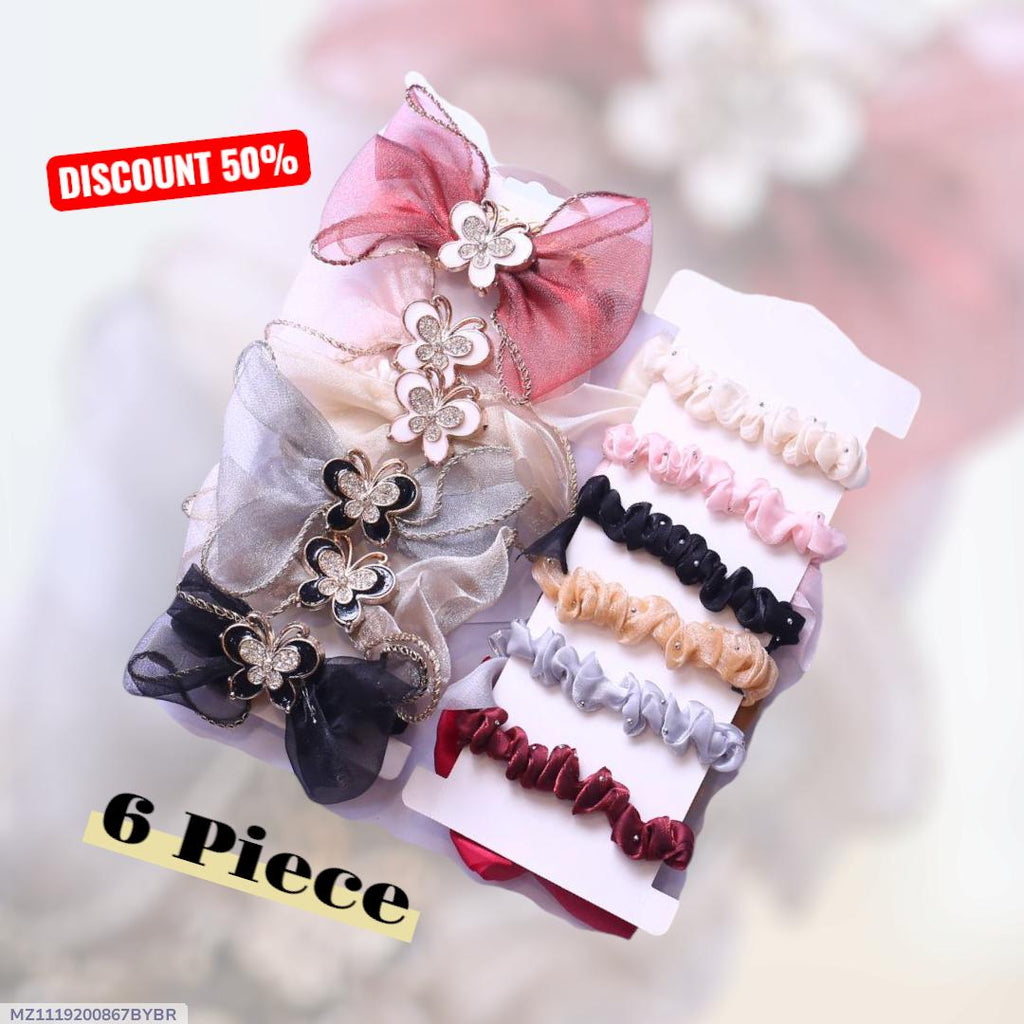 Full Length Rubber Hair Grips Set Multicolor