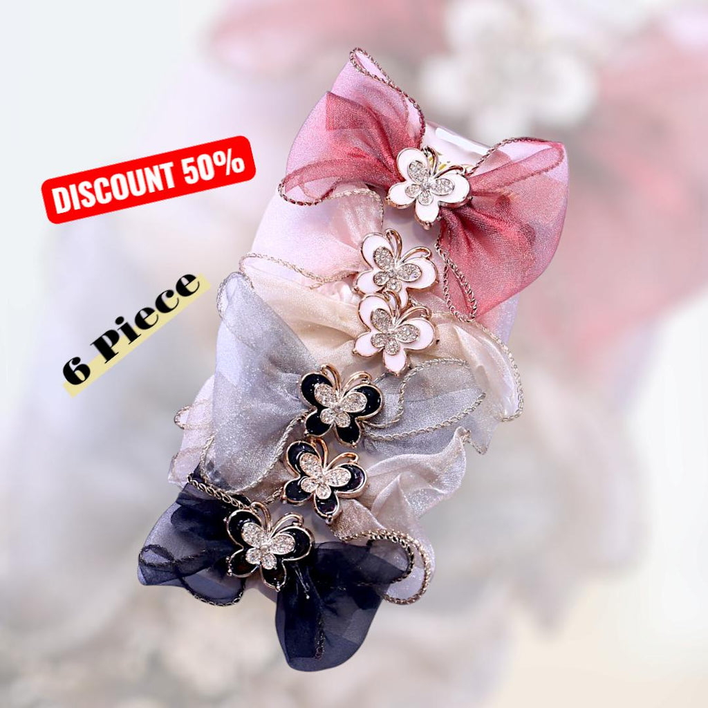 Full Length Rubber Hair Grips Set Multicolor