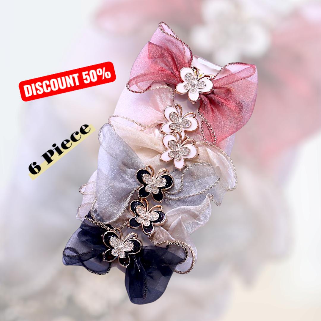 Full Length Rubber Hair Grips Set Multicolor