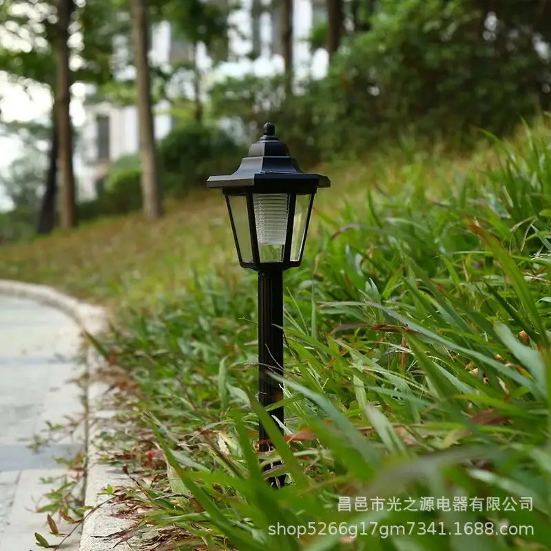 Solar Hexagonal Garden Lamp Black Pakistan