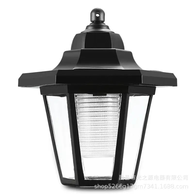 Solar Hexagonal Garden Lamp Black Pakistan