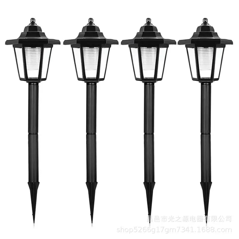 Solar Hexagonal Garden Lamp Black Pakistan