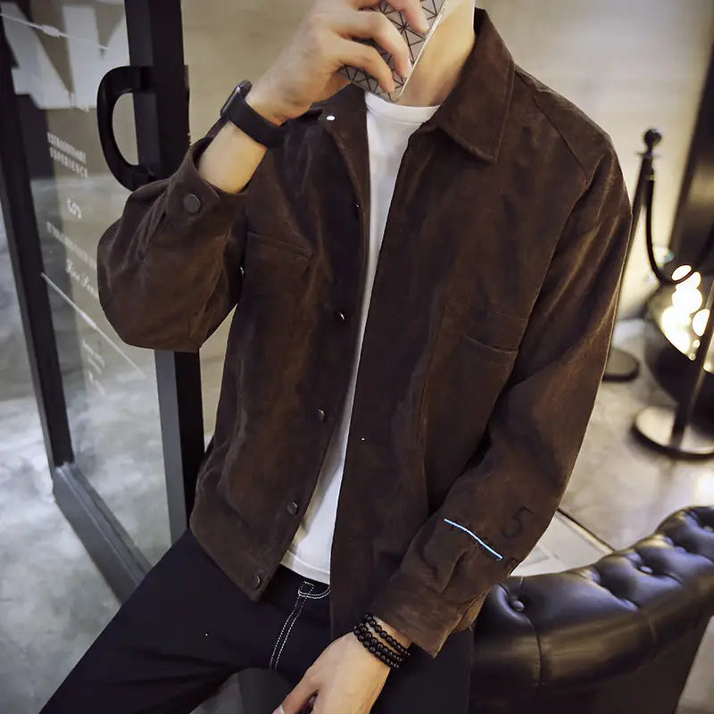 Men's Korean Style Slim Fit Casual Jacket Gray