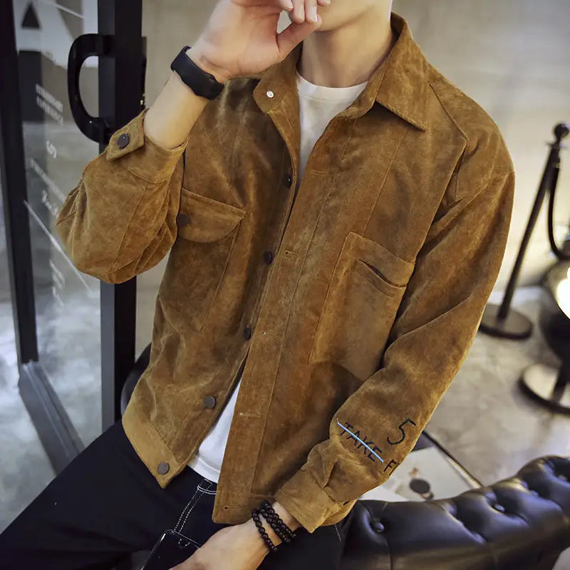 Men's Korean Style Slim Fit Casual Jacket Gray