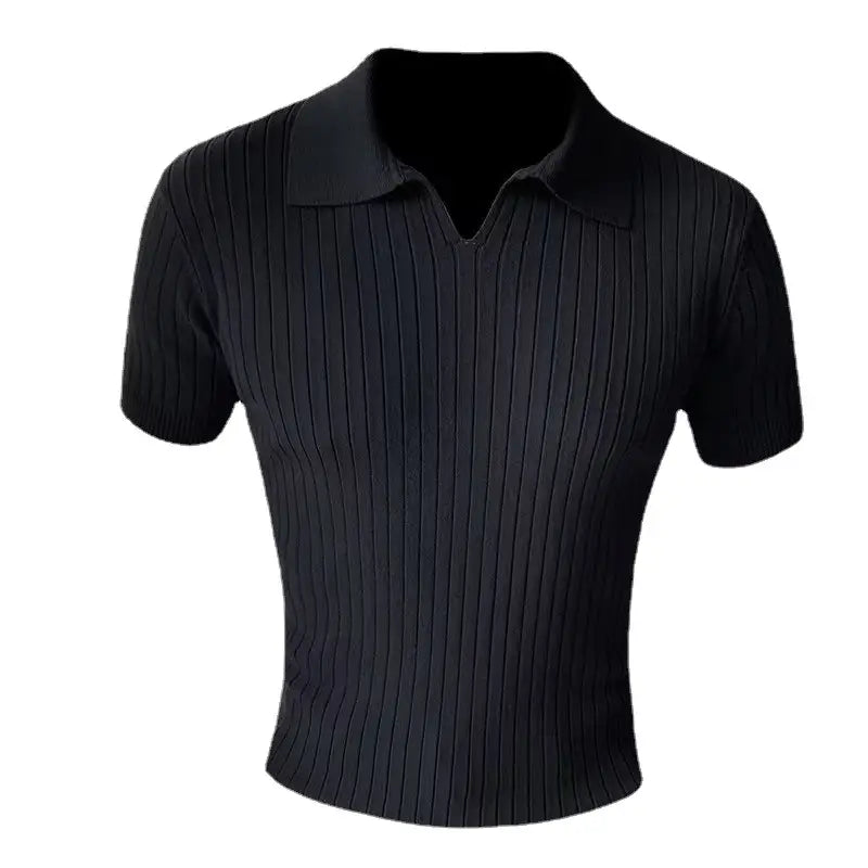Men Knitted Polo Shirt White Summer 2023