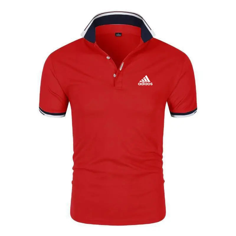 Men Slim Fit Polo Shirt White Navy Trim