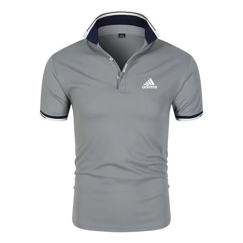 Men Slim Fit Polo Shirt White Navy Trim
