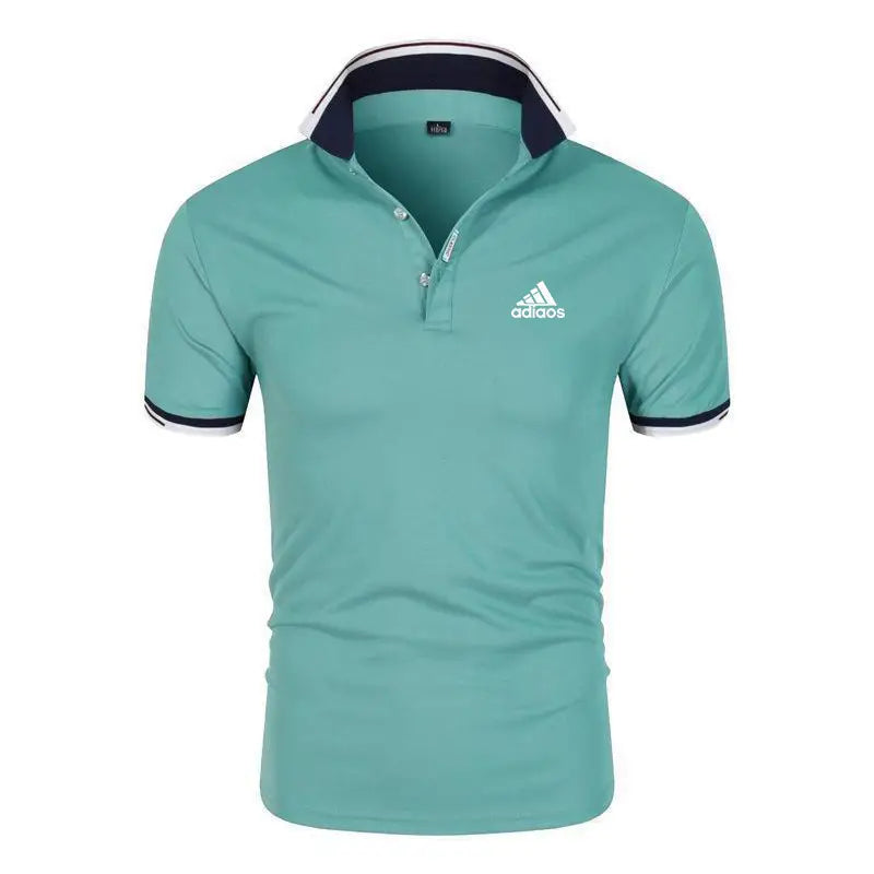 Men Slim Fit Polo Shirt White Navy Trim