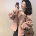 Pink Wool Coat Women Winter Korean Style