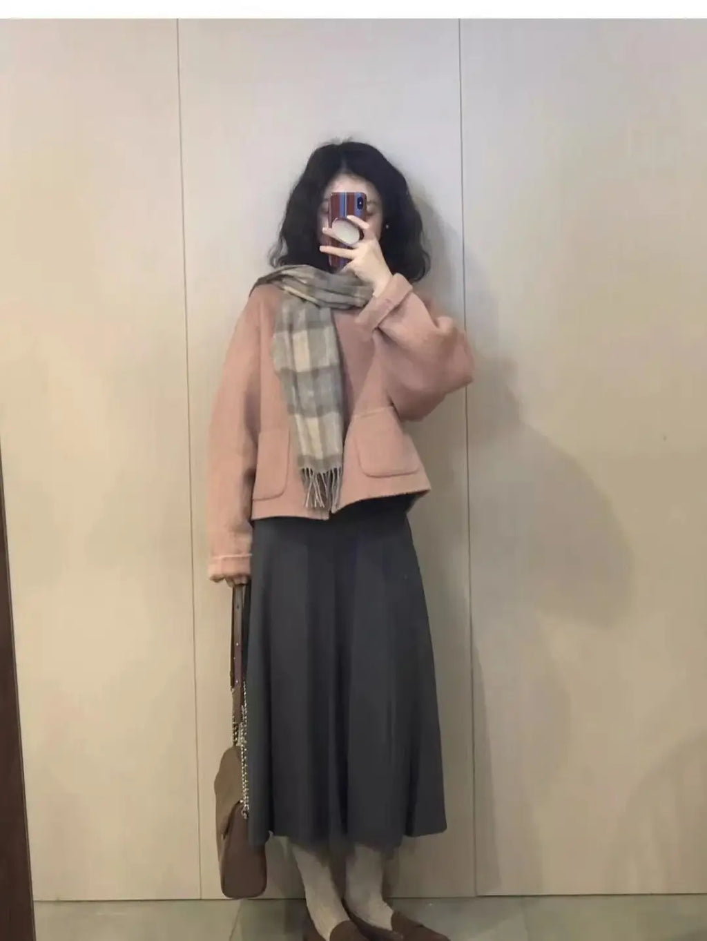 Pink Wool Coat Women Winter Korean Style