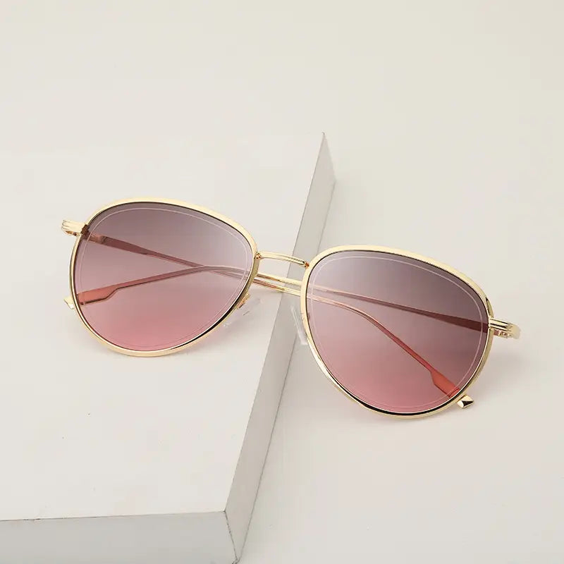 Women Aviator Sunglasses Gold Frame UV Protection