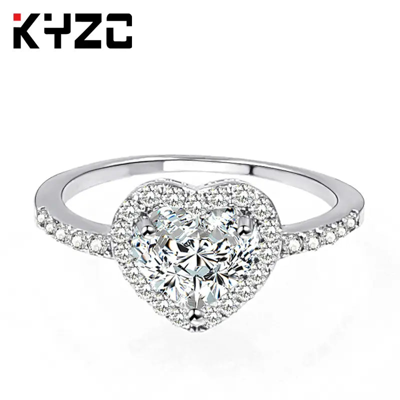 Heart-Shaped Love Ring Zircon Female Fashion Jewelry