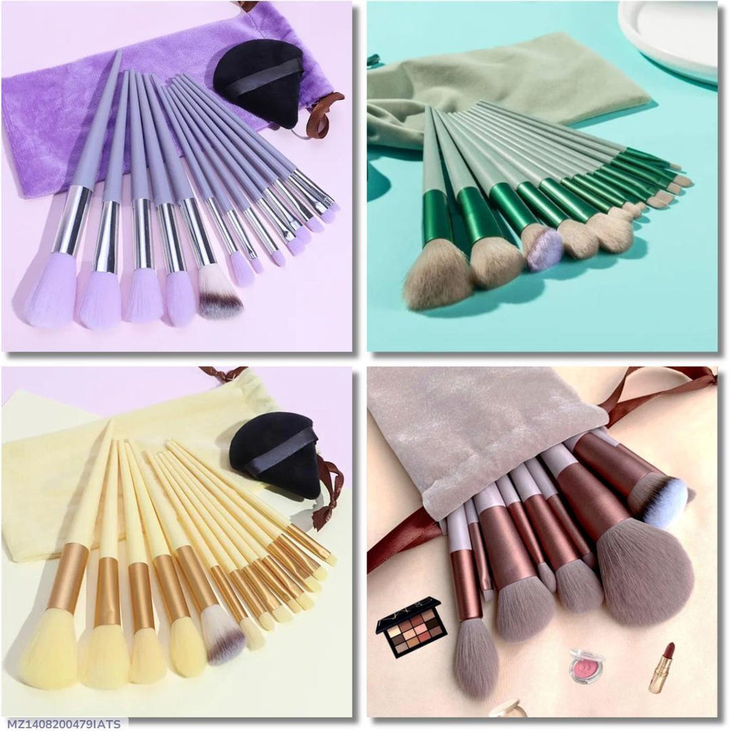 13-Piece Makeup Brush Set ABS Plastic Luxury Colors