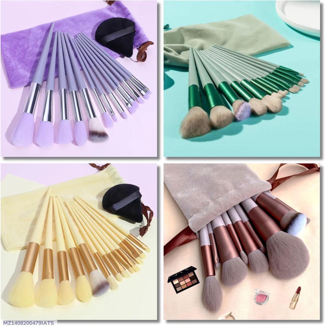 13-Piece Makeup Brush Set ABS Plastic Luxury Colors