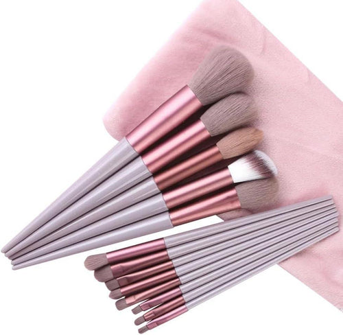 13-Piece Makeup Brush Set ABS Plastic Luxury Colors