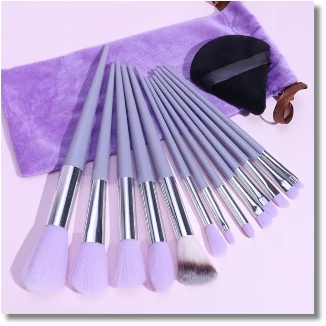 13-Piece Makeup Brush Set ABS Plastic Luxury Colors