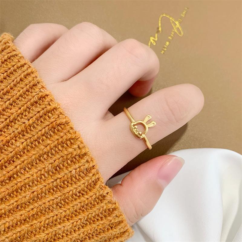 Golden Bunny Ring for Women, Adjustable, Durable, Stylish