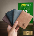 M / Logo Premium Slim Book Shape Leather Wallet for Men – 2 Cash Pockets, 6 Card Slots, 2 SIM Slots