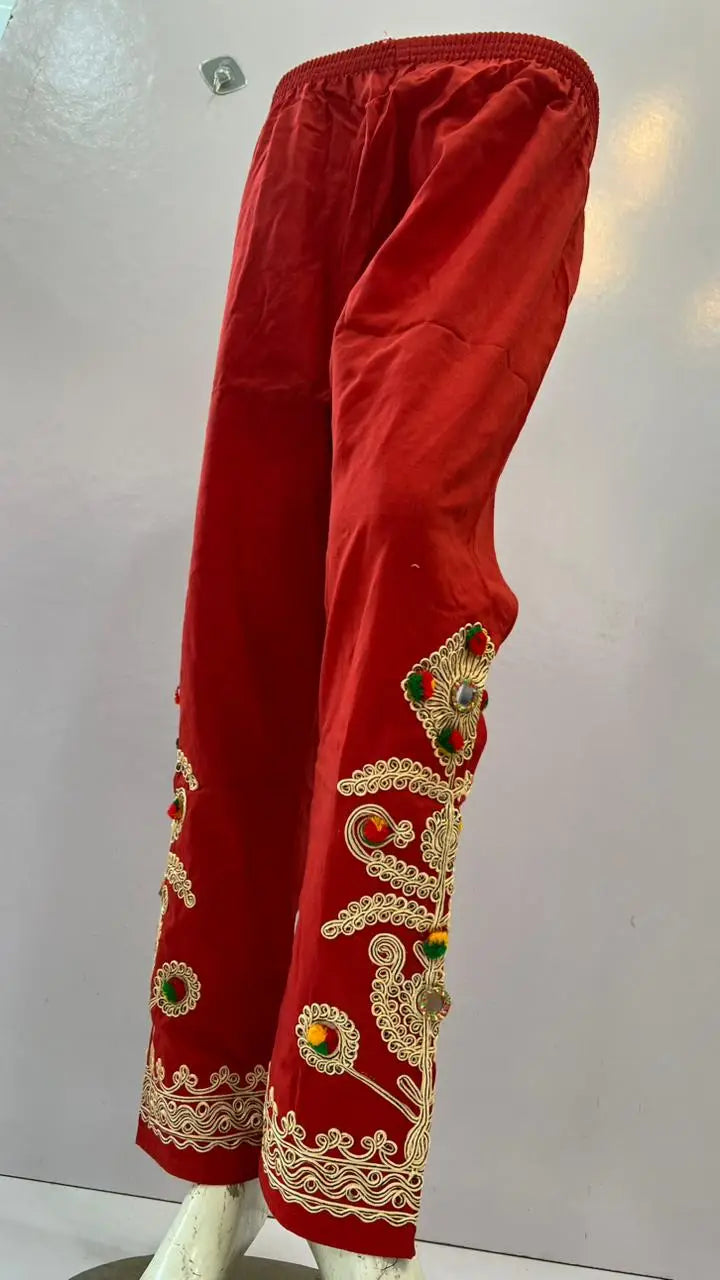 1Pc Women's Stitched Cotton Handmade Embroidered Trouser