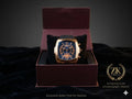 Luxury Gold Chronograph Watch with Blue Dial