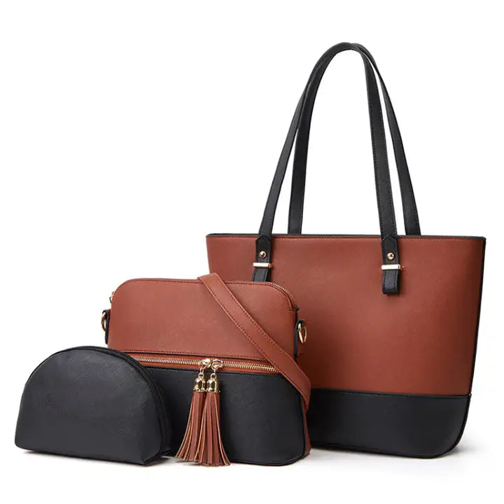 Women's Faux Leather Embroidered Tote Bags