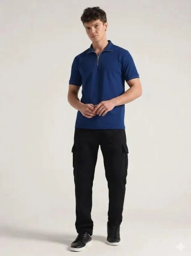 2 Pcs Men's Dri Fit Plain Ziper Track Suit