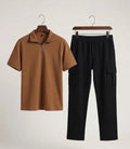 2 Pcs Men's Dri Fit Plain Ziper Track Suit