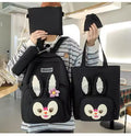 Bunny Tote Bag Set 4Pcs Multicolor Nylon 17"