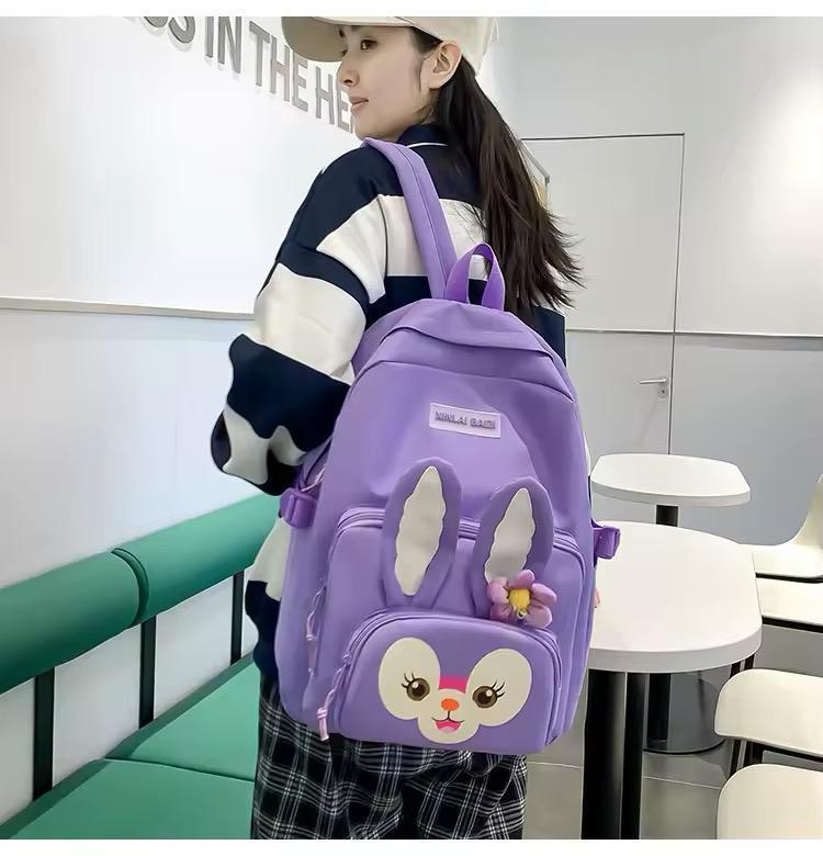 Bunny Tote Bag Set 4Pcs Multicolor Nylon 17"