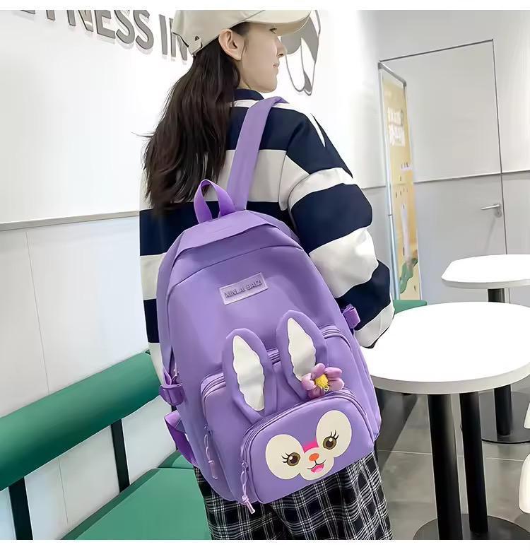 Bunny Tote Bag Set 4Pcs Multicolor Nylon 17"
