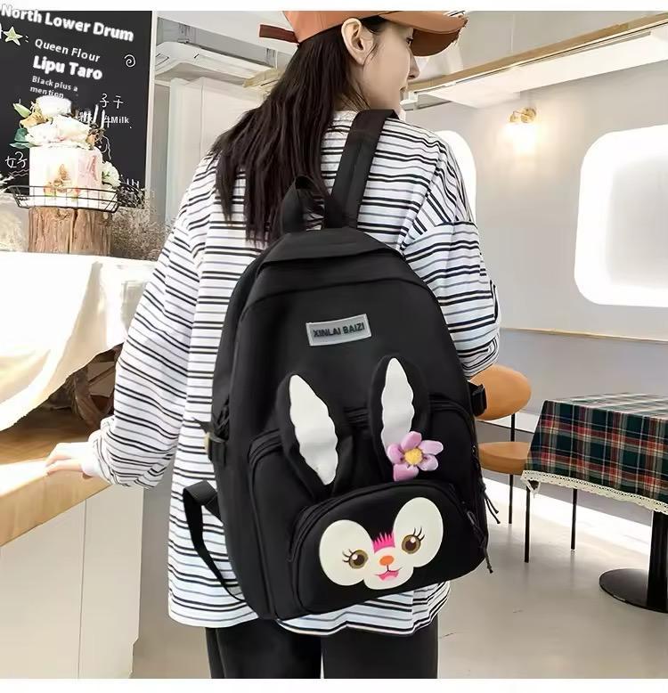 Bunny Tote Bag Set 4Pcs Multicolor Nylon 17"