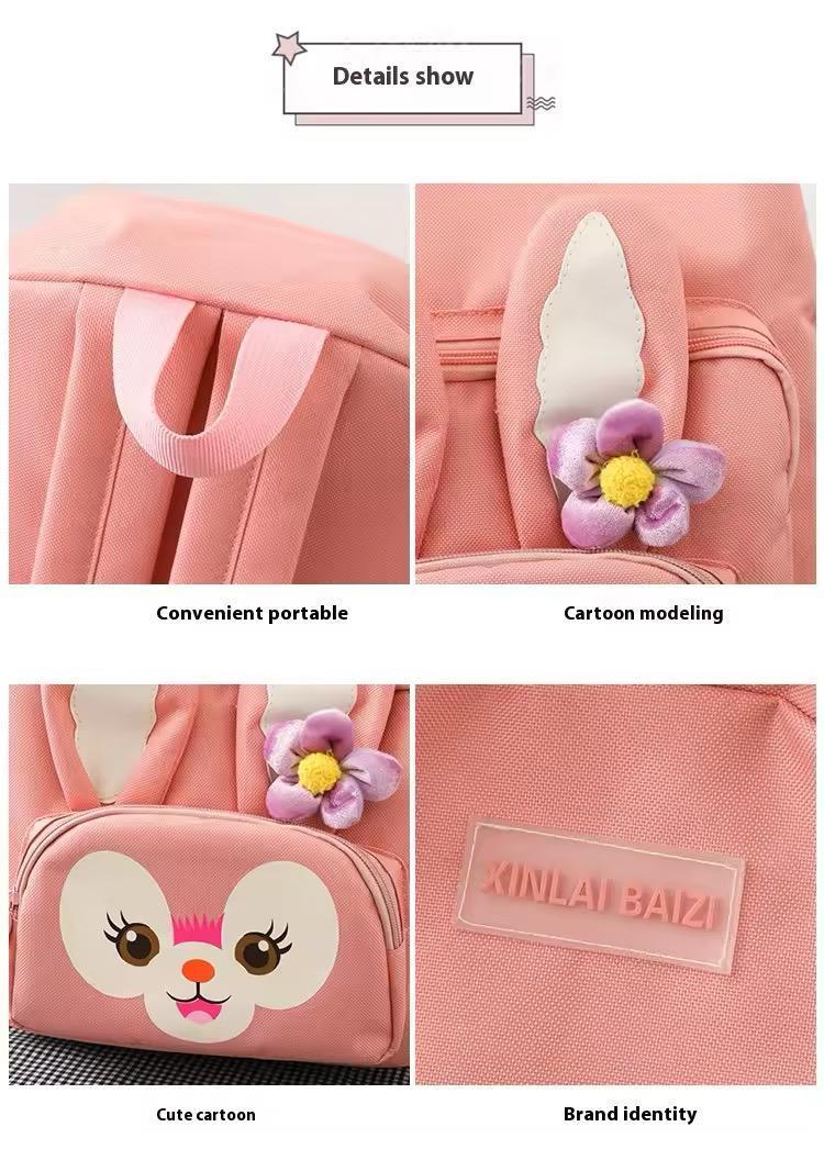Bunny Tote Bag Set 4Pcs Multicolor Nylon 17"
