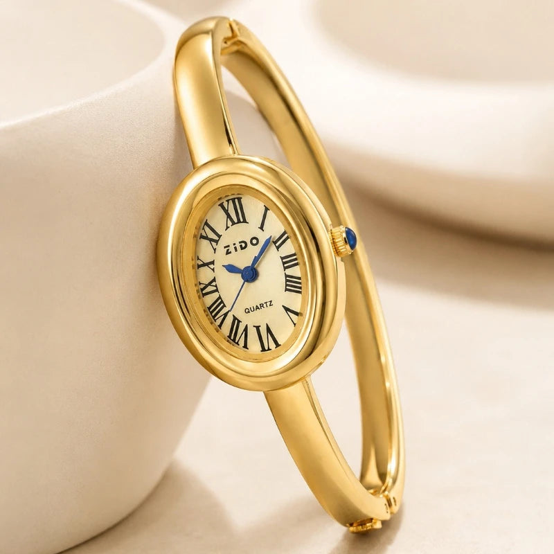 Top Brand Elegant Oval Bracelet Watches For Women Classic Elegant Roman Numeral Dial Ladies Quartz Wristwatch Relogio Feminino