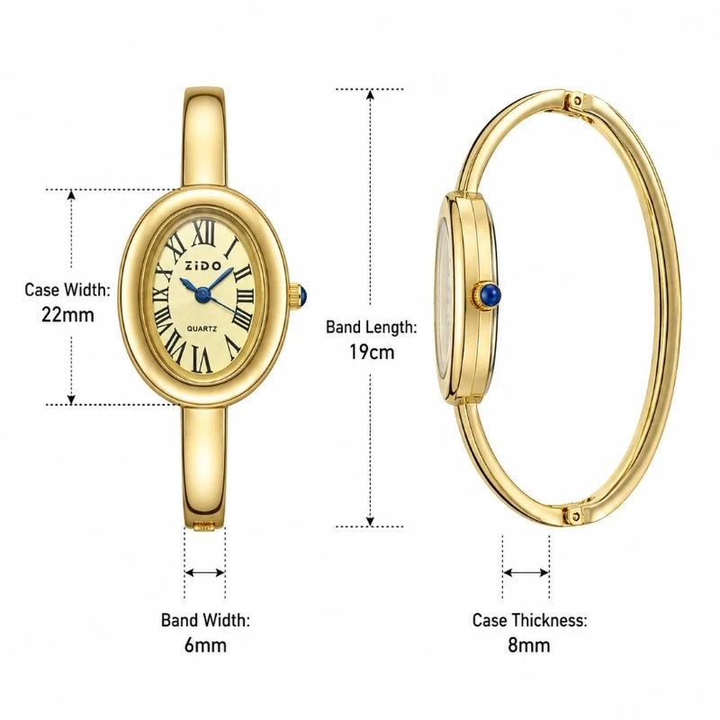 Top Brand Elegant Oval Bracelet Watches For Women Classic Elegant Roman Numeral Dial Ladies Quartz Wristwatch Relogio Feminino