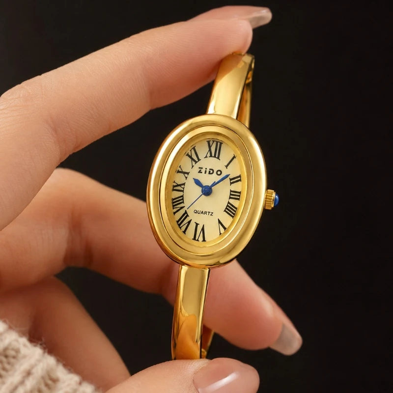 Top Brand Elegant Oval Bracelet Watches For Women Classic Elegant Roman Numeral Dial Ladies Quartz Wristwatch Relogio Feminino